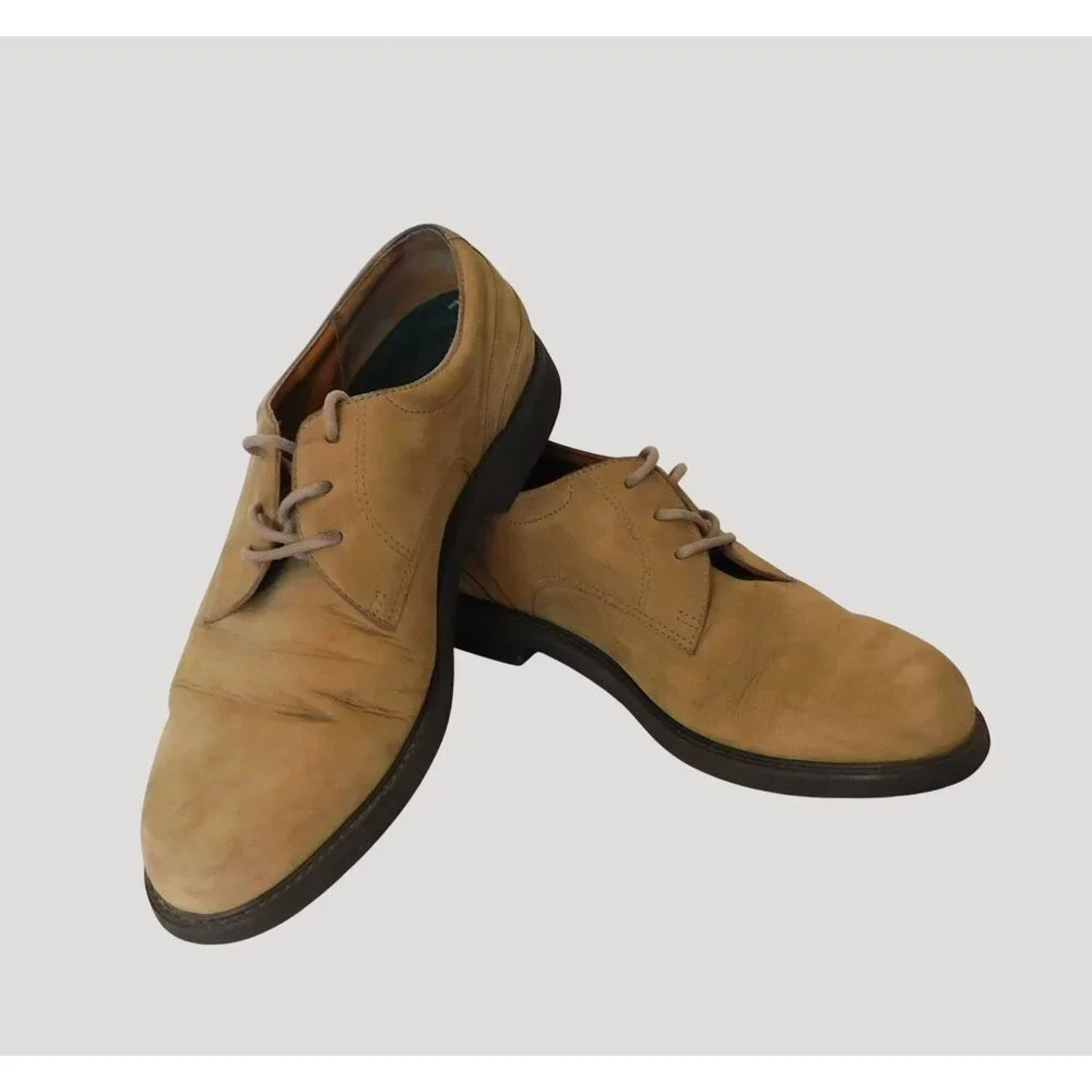 Rockport Suede Oxford Shoes Men’s 9.5M Tan Lace Up Durable Leather